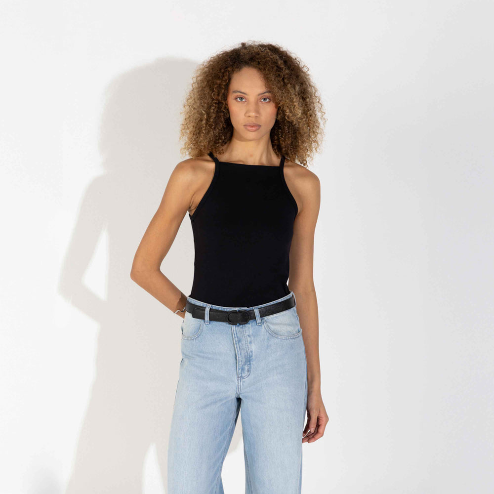 Regata Cotton Pima Cava Americana Feminina - Preto