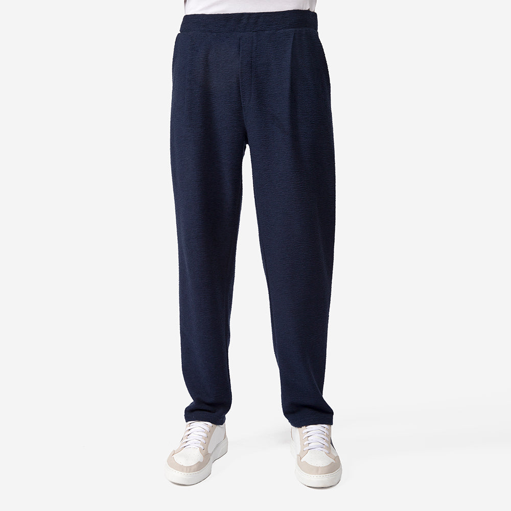 Calça Blend Linho Textura Masculina - Azul Marinho