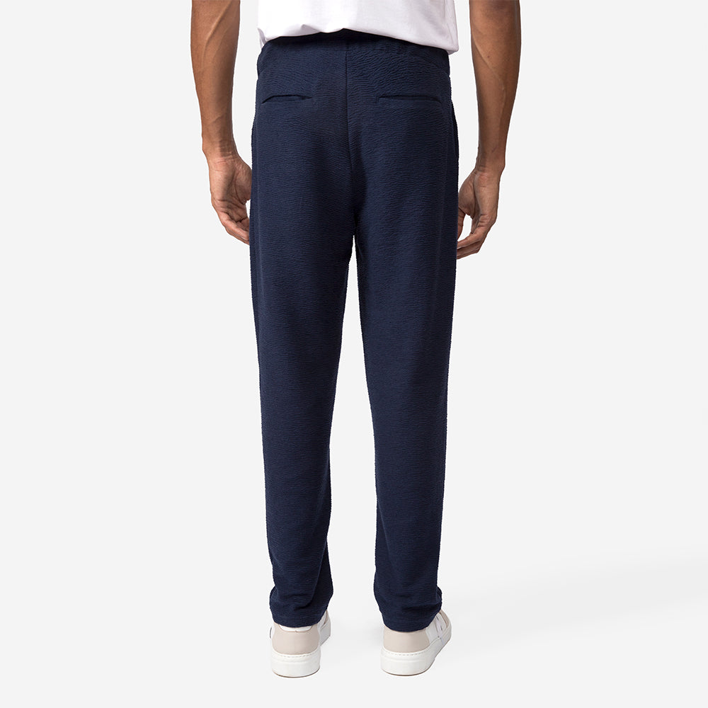 Calça Blend Linho Textura Masculina - Azul Marinho