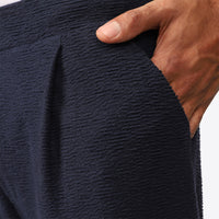 Calça Blend Linho Textura Masculina - Azul Marinho