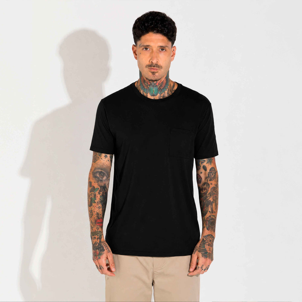 Camiseta Pima Bolso Masculina - Preto