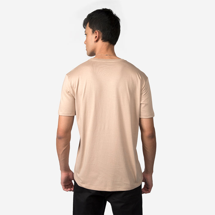 Camiseta Pima Bolso Masculina - Bege Camel