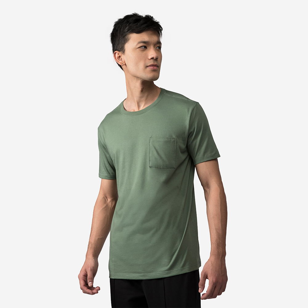 Camiseta Pima Bolso Masculina | Life Collection - Verde Pinheiro