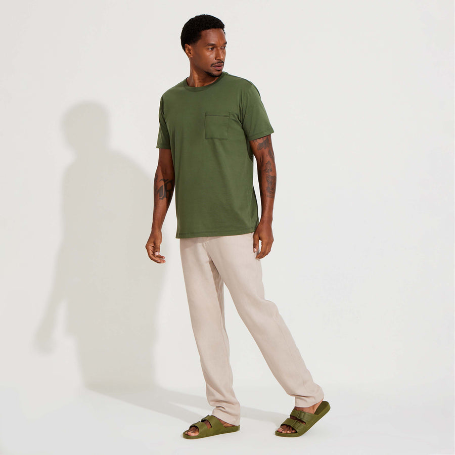 Camiseta Pima Bolso Masculina | Life Collection - Verde Figo