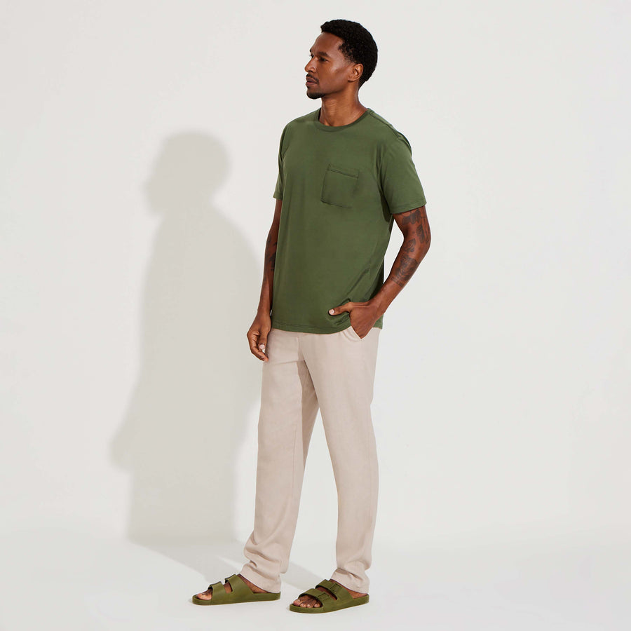 Camiseta Pima Bolso Masculina | Life Collection - Verde Figo