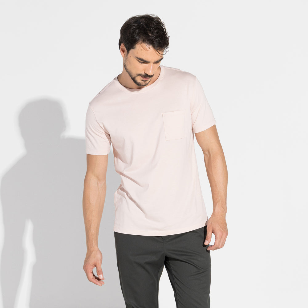 Camiseta Pima Bolso Masculina | Life Collection - Rosa Lemonade