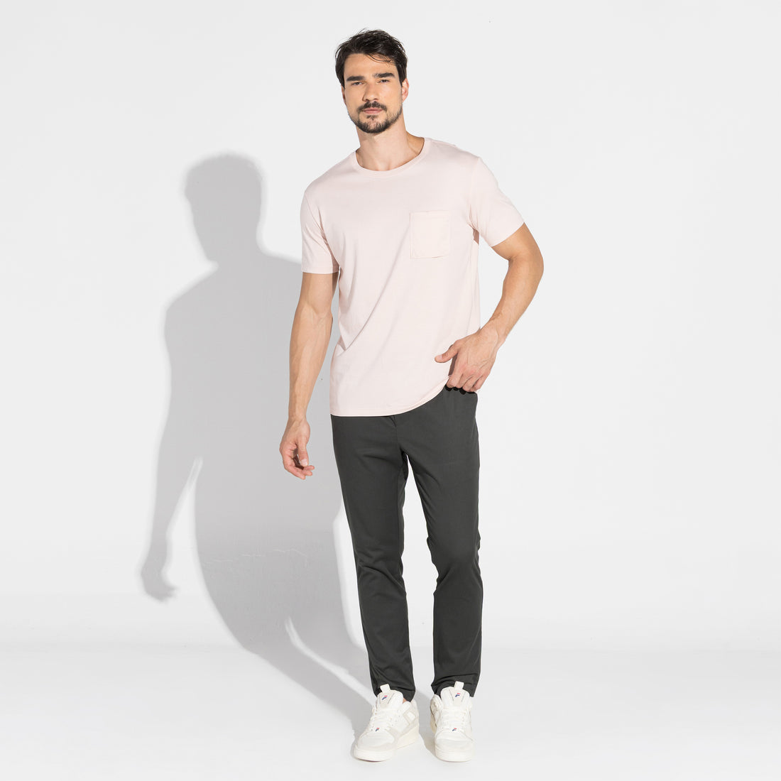 Camiseta Pima Bolso Masculina | Life Collection - Rosa Lemonade