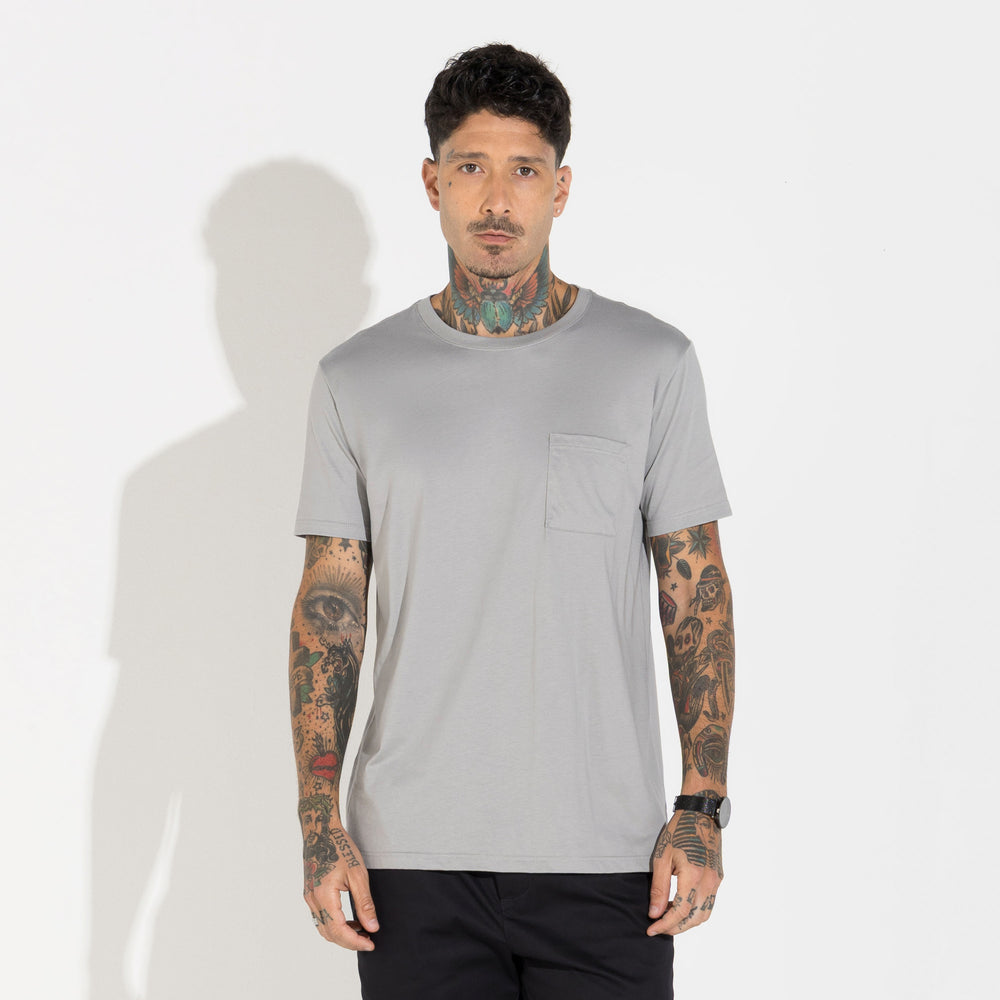 Camiseta Pima Bolso Masculina | Life Collection - Cinza Titânio