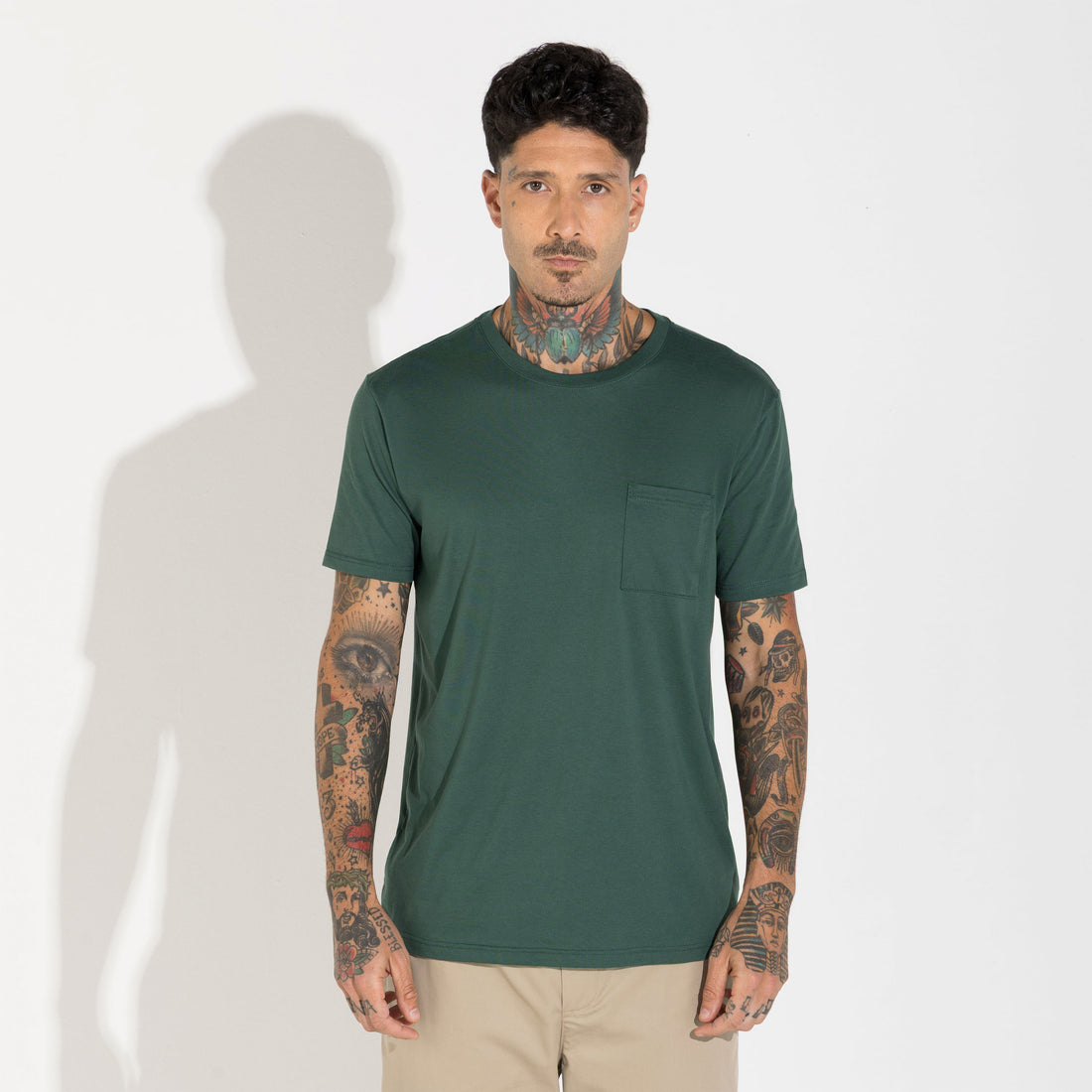 Camiseta Pima Bolso Masculina | Life Collection - Verde Pinho