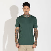 Camiseta Pima Bolso Masculina | Life Collection - Verde Pinho