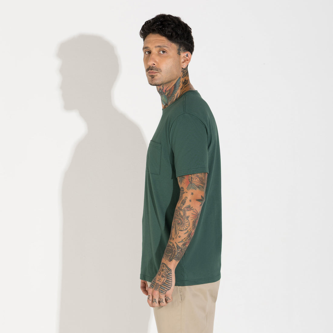 Camiseta Pima Bolso Masculina | Life Collection - Verde Pinho