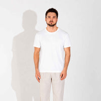 Camiseta Pima Punho Masculina - Branco