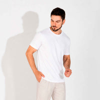 Camiseta Pima Punho Masculina - Branco