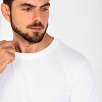 Camiseta Pima Punho Masculina - Branco