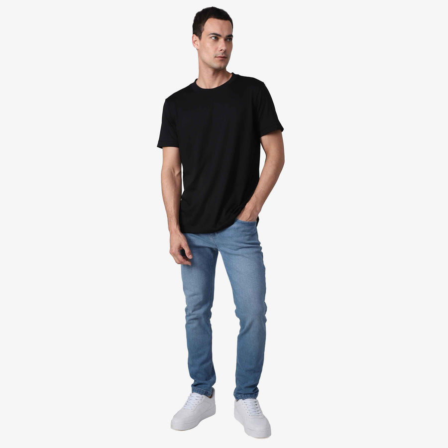 Camiseta Pima Punho Masculina | Life Collection - Preto