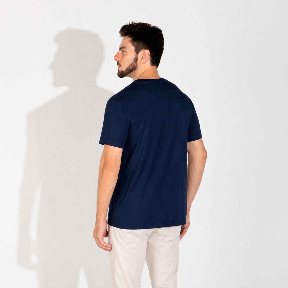 Camiseta Pima Punho Masculina - Azul Marinho