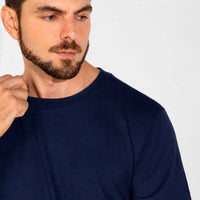 Camiseta Pima Punho Masculina - Azul Marinho