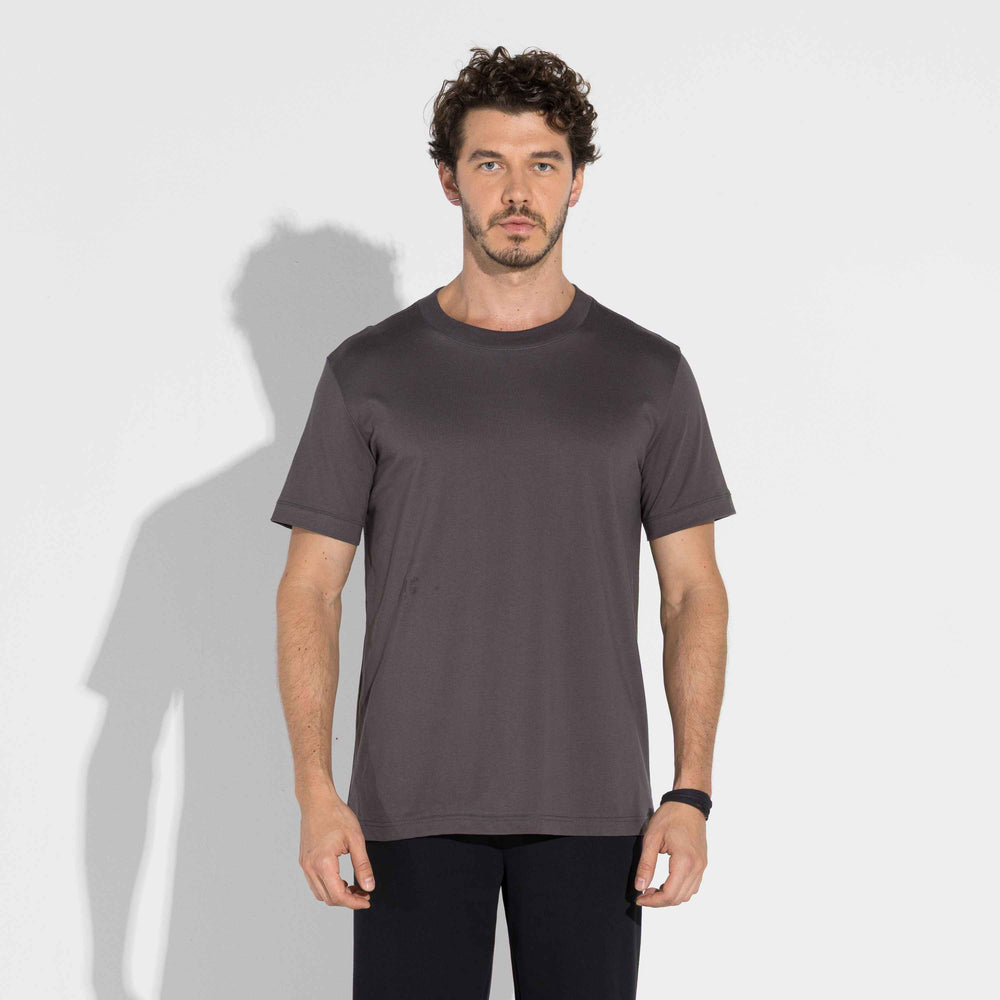 Camiseta Pima Punho Masculina | Life Collection - Cinza Carvão