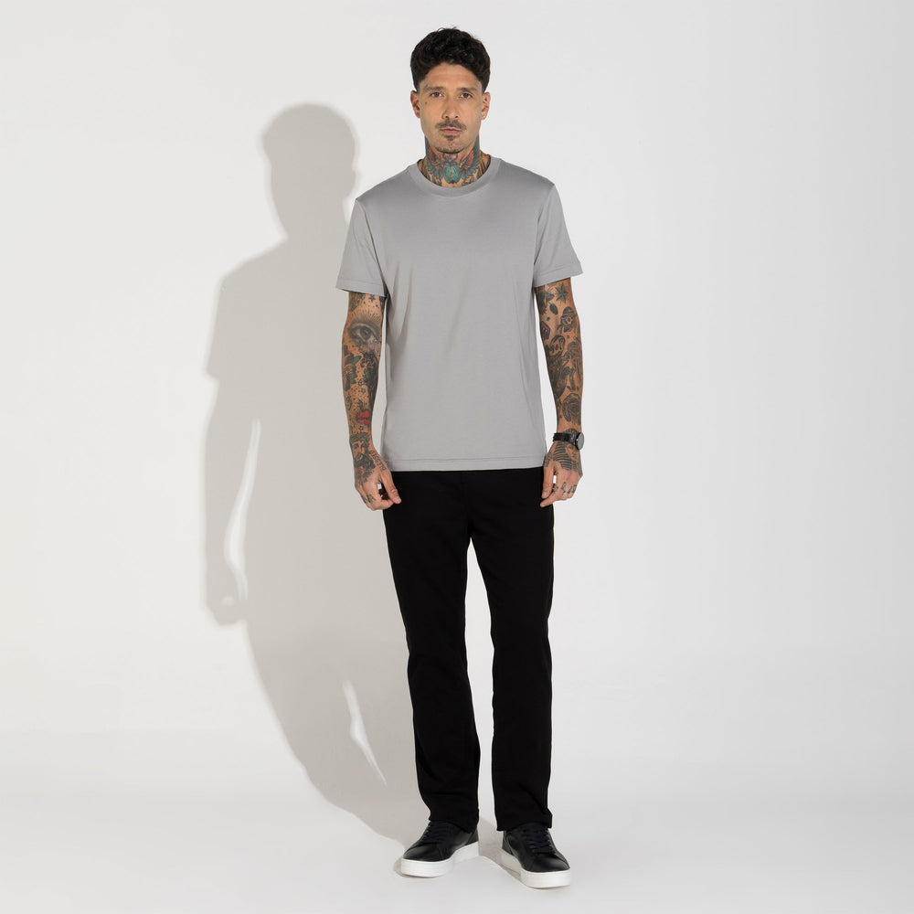Camiseta Pima Punho Masculina | Life Collection - Cinza Titânio