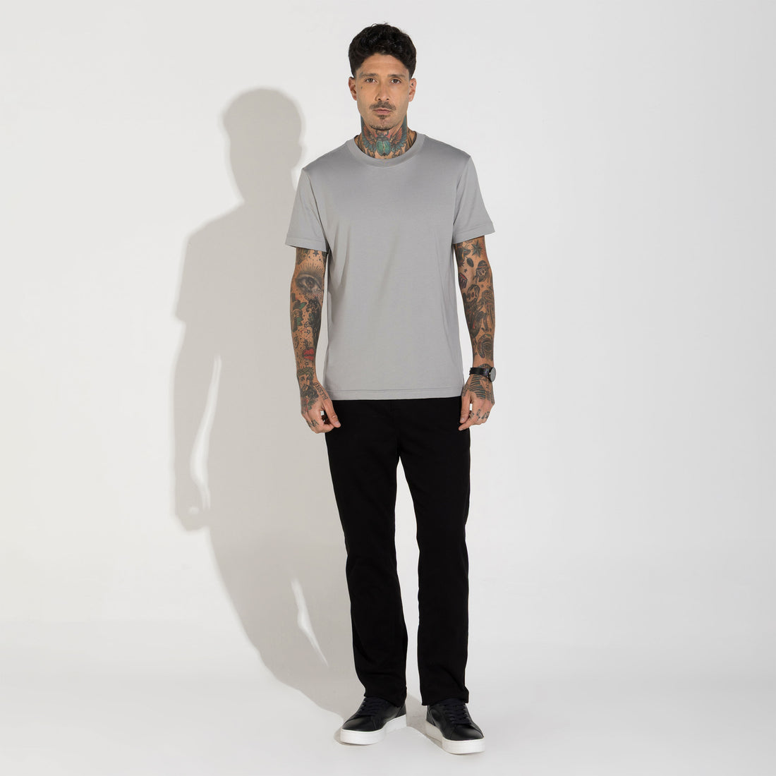 Camiseta Pima Punho Masculina | Life Collection - Cinza Titânio