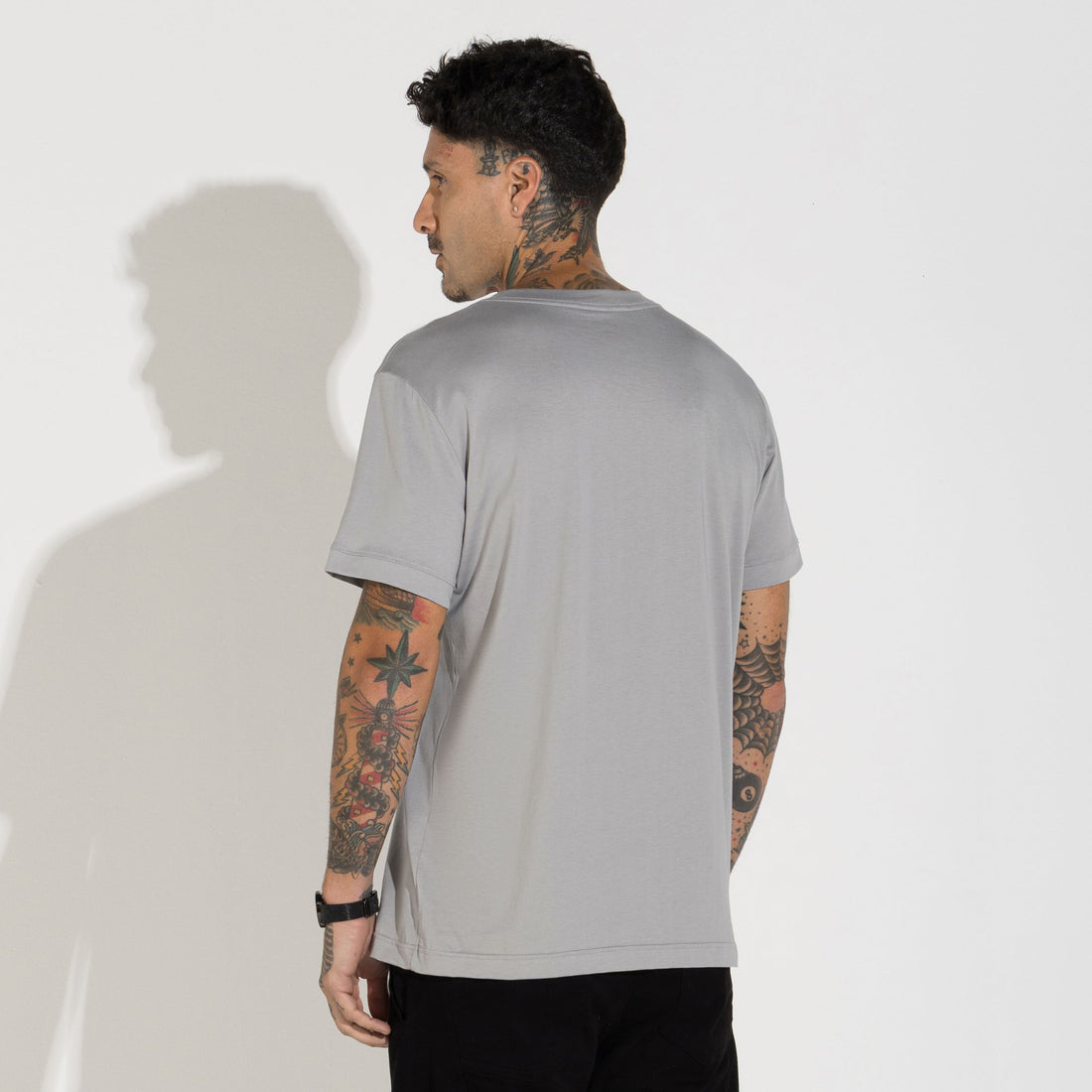 Camiseta Pima Punho Masculina | Life Collection - Cinza Titânio