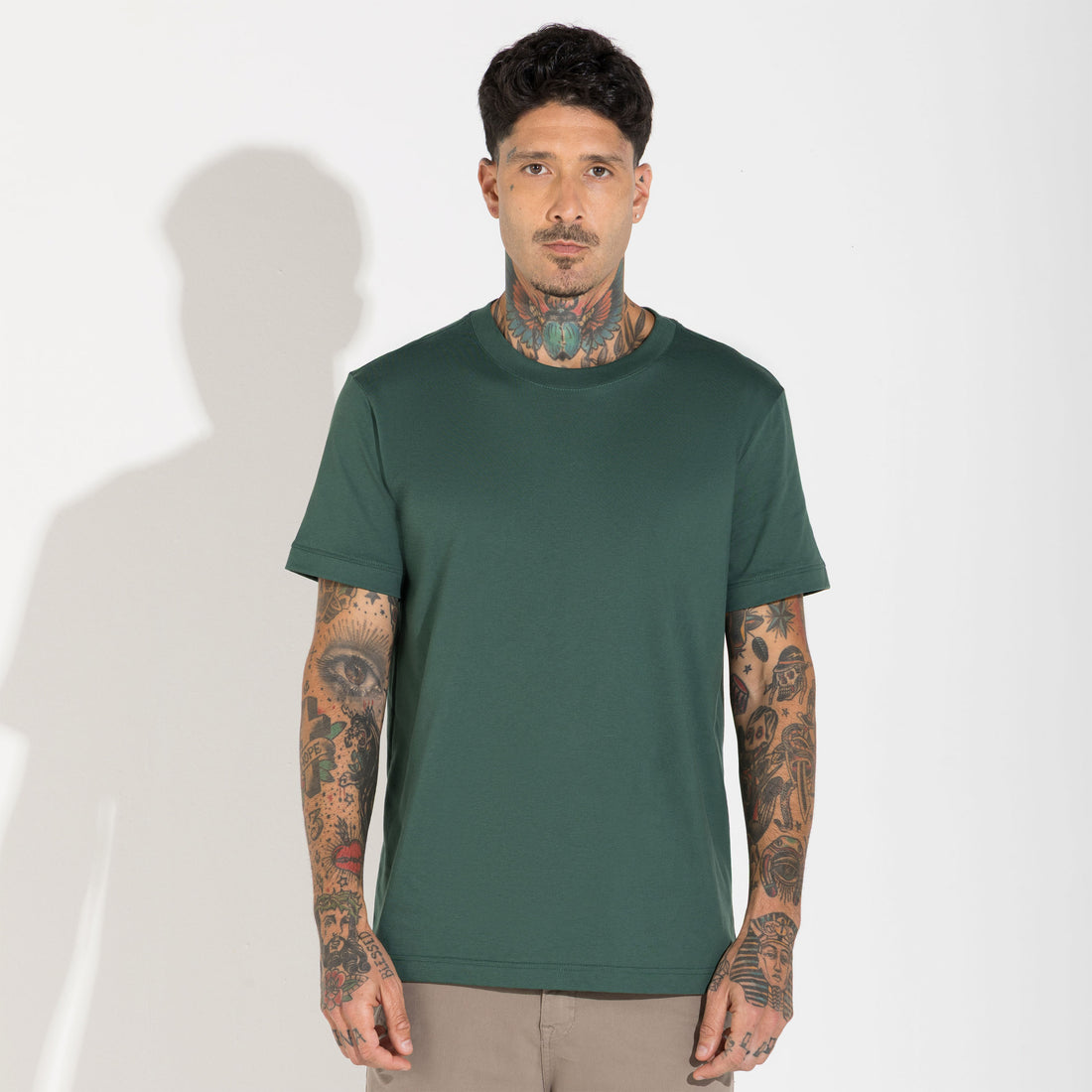 Camiseta Pima Punho Masculina | Life Collection - Verde Pinho