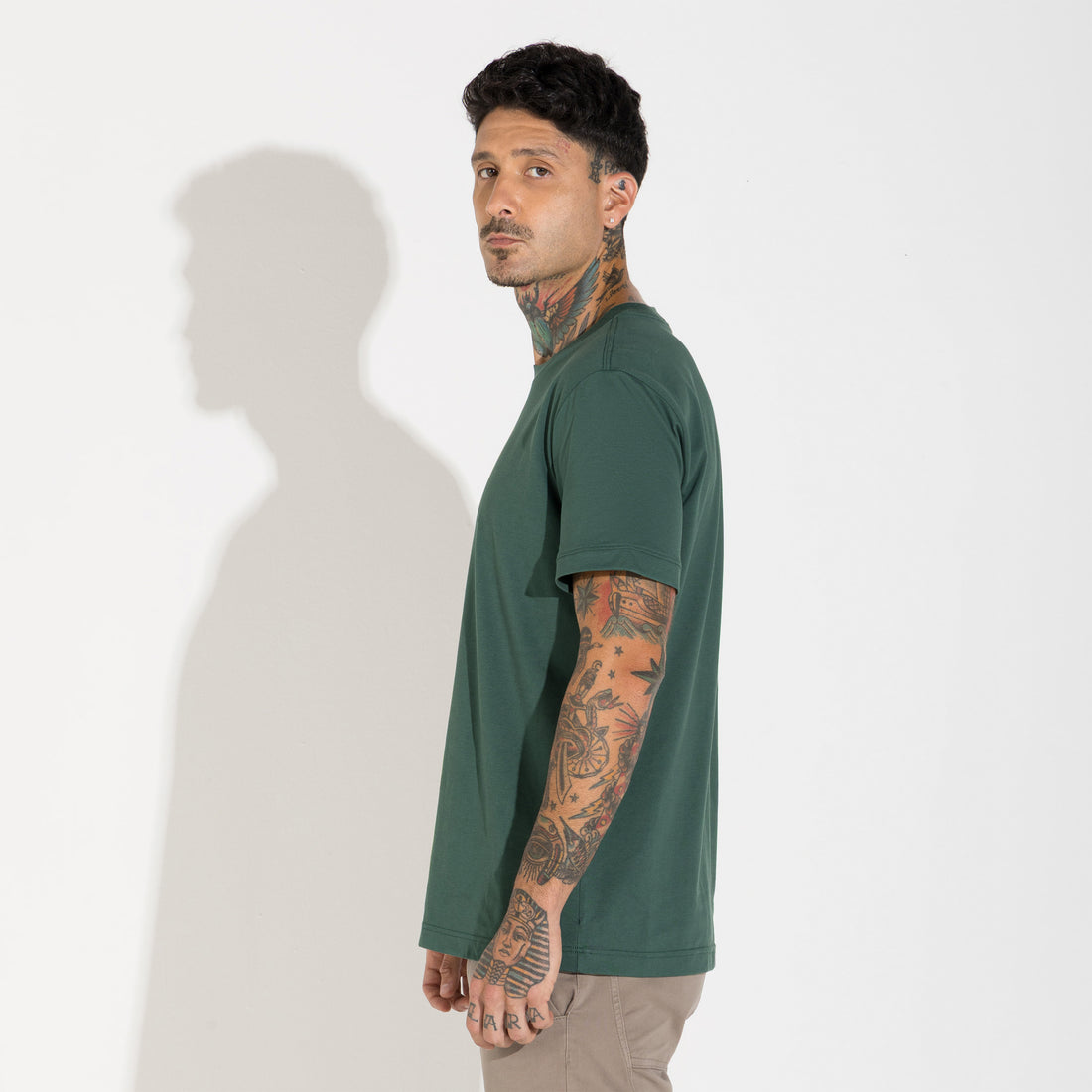 Camiseta Pima Punho Masculina | Life Collection - Verde Pinho