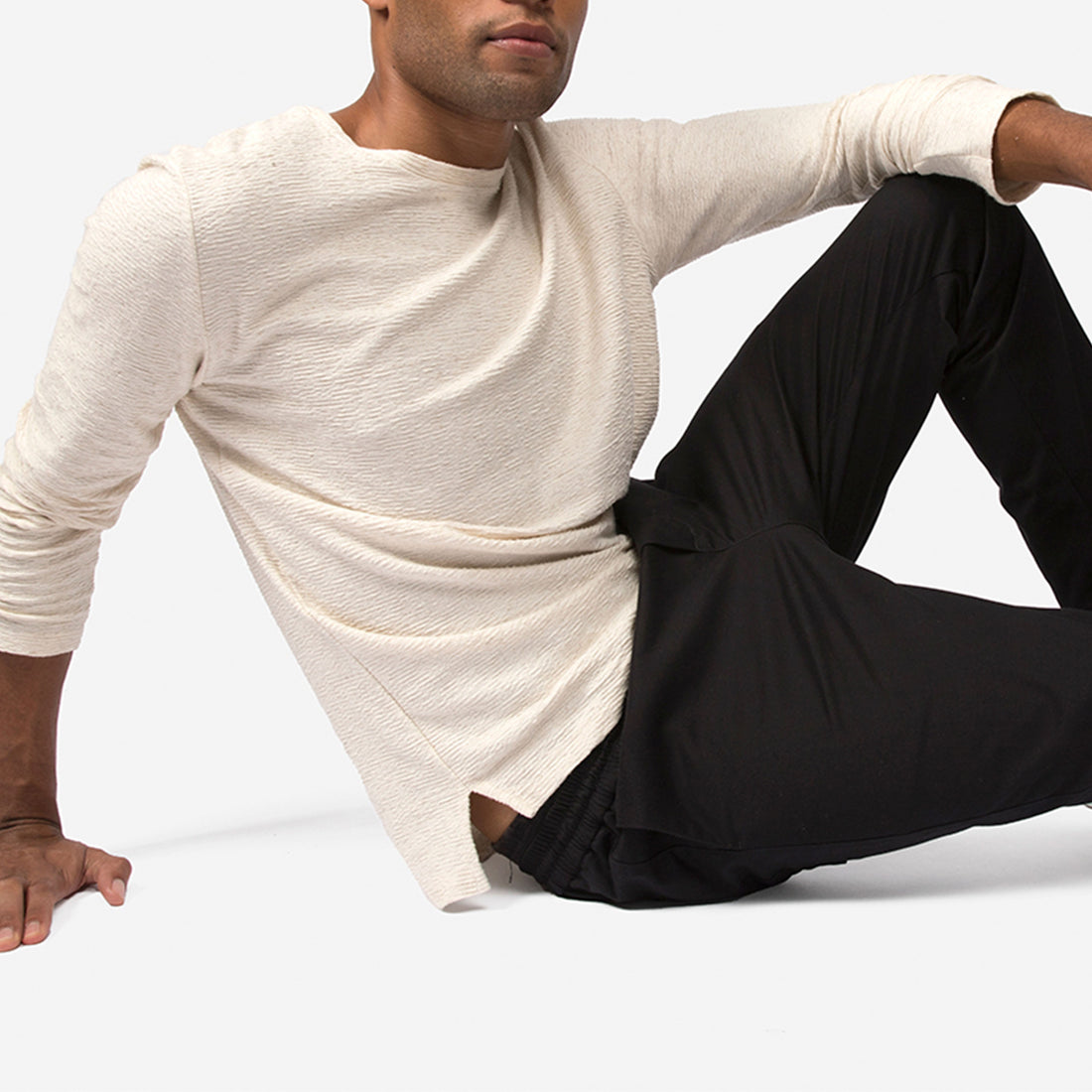 Blusa Blend Linho Textura Masculina - Off White