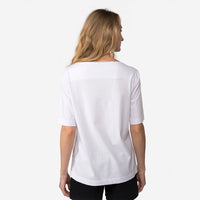 Camiseta Pima Ampla Decote Canoa Feminina - Branco