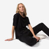 Camiseta Pima Ampla Decote Canoa Feminina - Preto