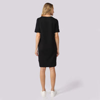 Vestido Curto Malha Estruturada T-Shirt - Preto