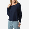 Blusa Blend Linho Textura Feminina - Azul Marinho