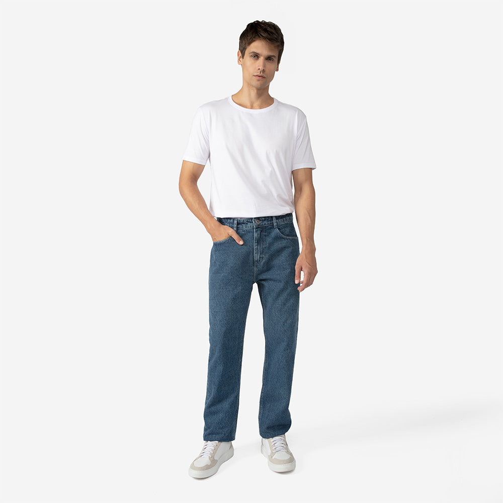 Calça Jeans Clássica Masculina - Azul Jeans Médio