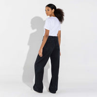 Calça Jeans Wide Feminina - Preto Estonado