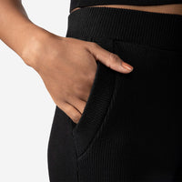 Calça Tricot Canelado Feminina - Preto