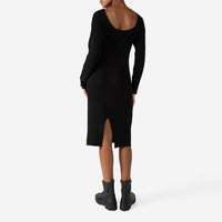 Vestido Tricot Midi Manga Longa - Preto