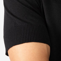 Blusa Tricot Manga Curta Masculina - Preto