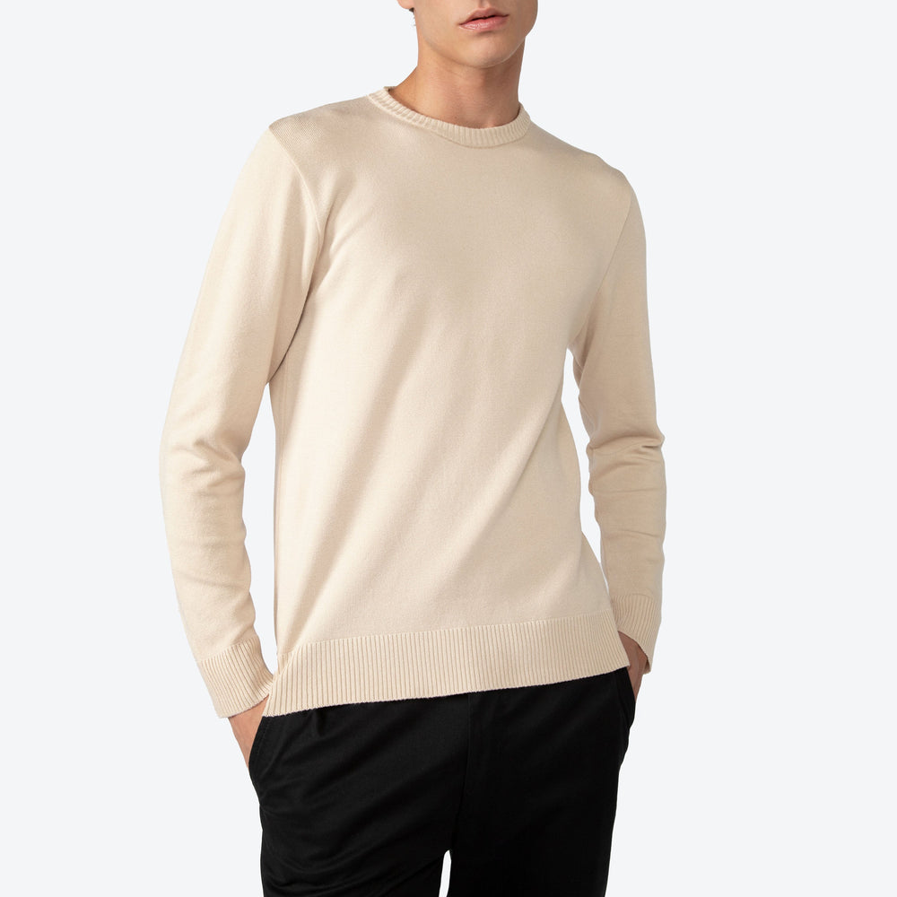 Suéter Tricot Viscose Masculino - Bege