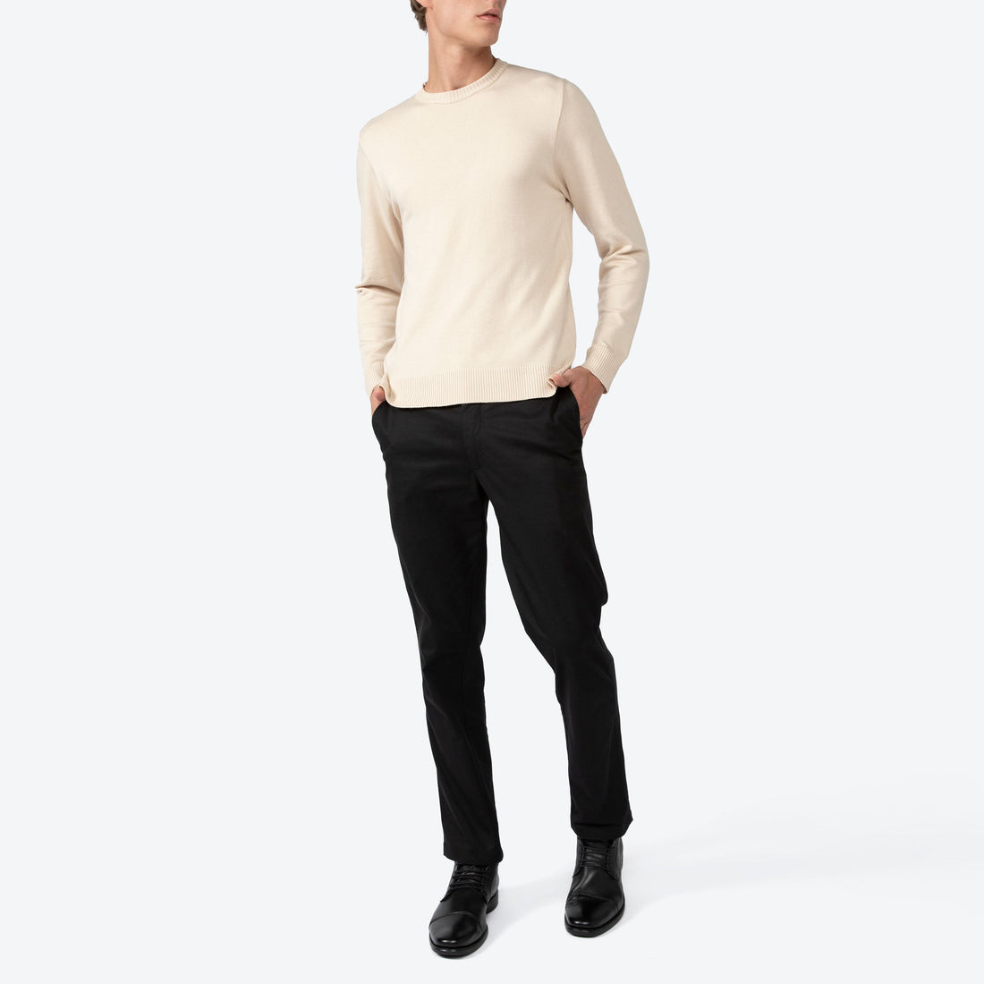 Suéter Tricot Viscose Masculino - Bege