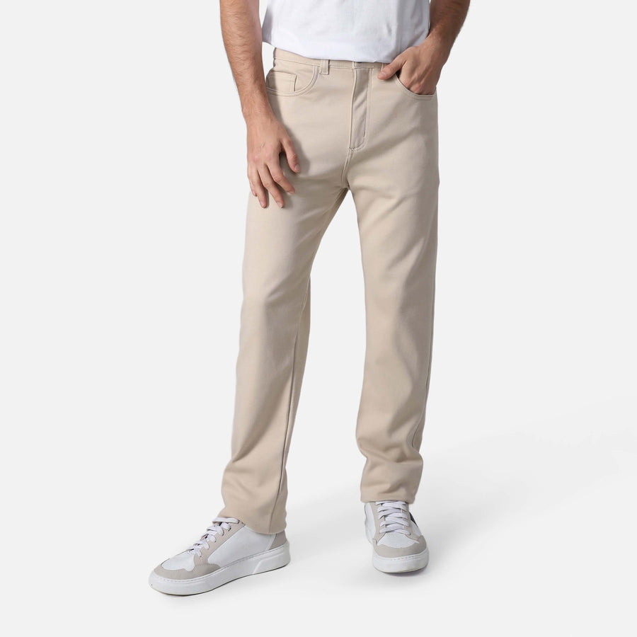 Calça Sarja Moletom Masculina | Travel Collection - Bege