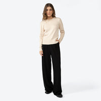 Suéter Tricot Viscose Feminino - Bege