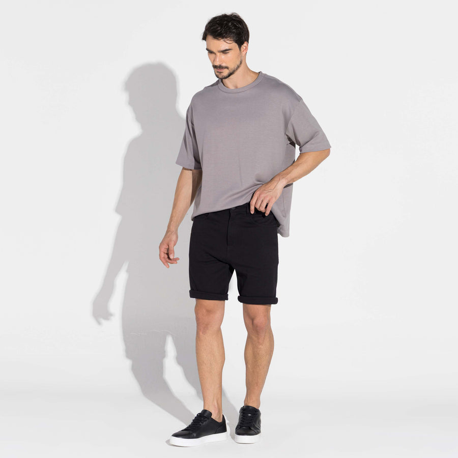 Bermuda Sarja Moletom Masculina | Travel Collection - Preto