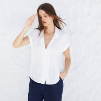 Camisa Manga Curta Feminina - Off White