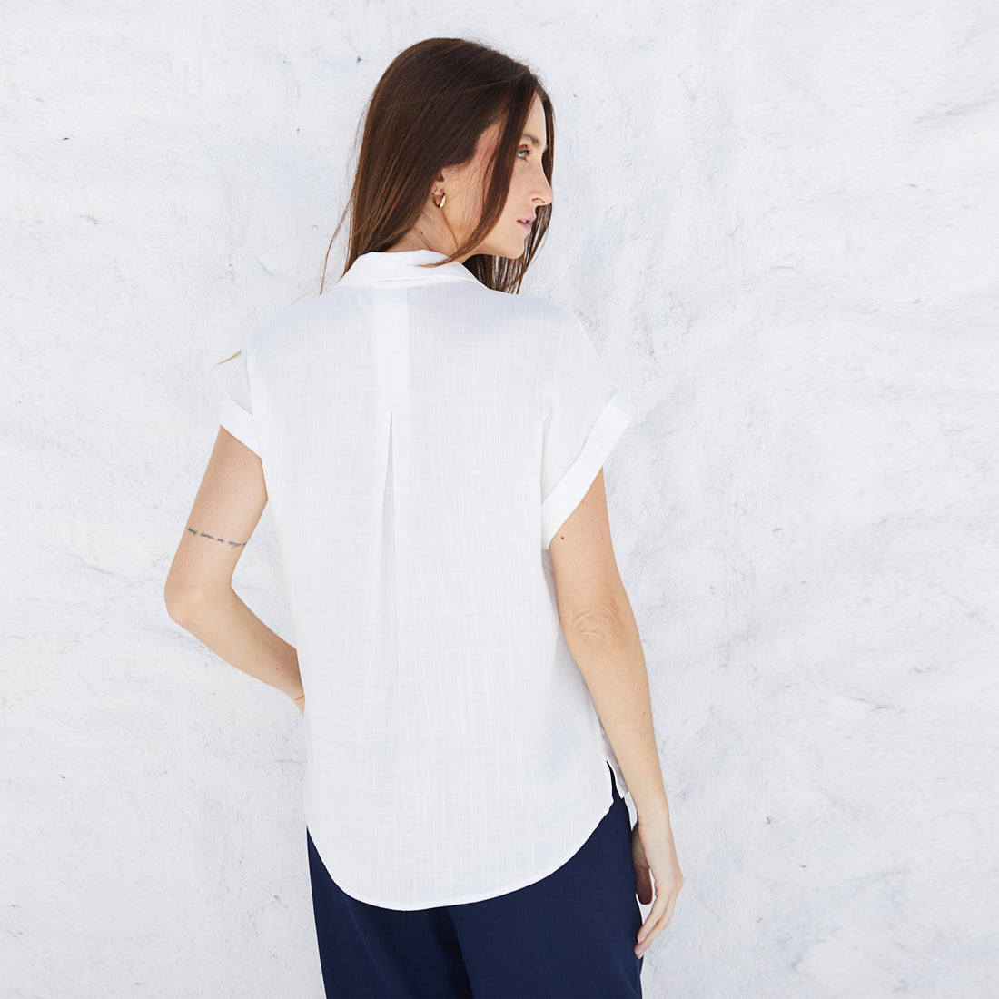 Camisa Manga Curta Feminina - Off White