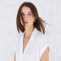 Camisa Manga Curta Feminina - Off White