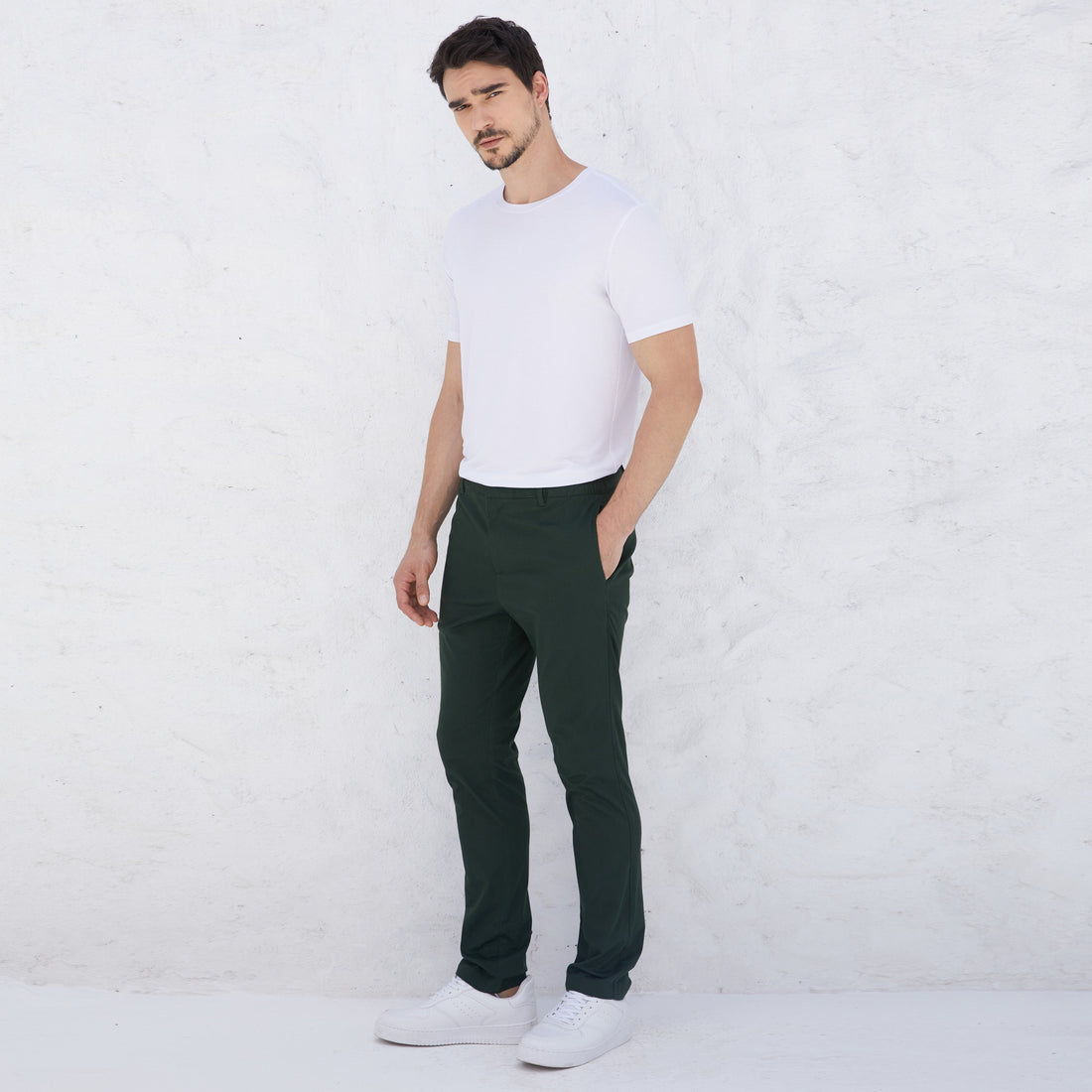 Calça Algodão Stretch Masculina - Verde Cedro