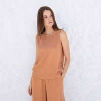 Regata Viscose Feminina - Bege Camel