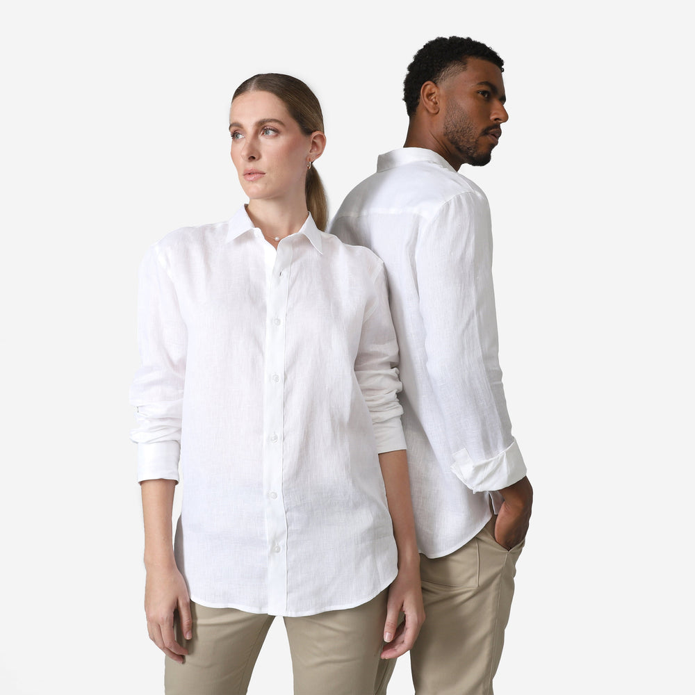Camisa Linho Manga Longa - Branco