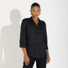 Camisa Linho Manga Longa - Preto