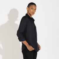 Camisa Linho Manga Longa - Preto